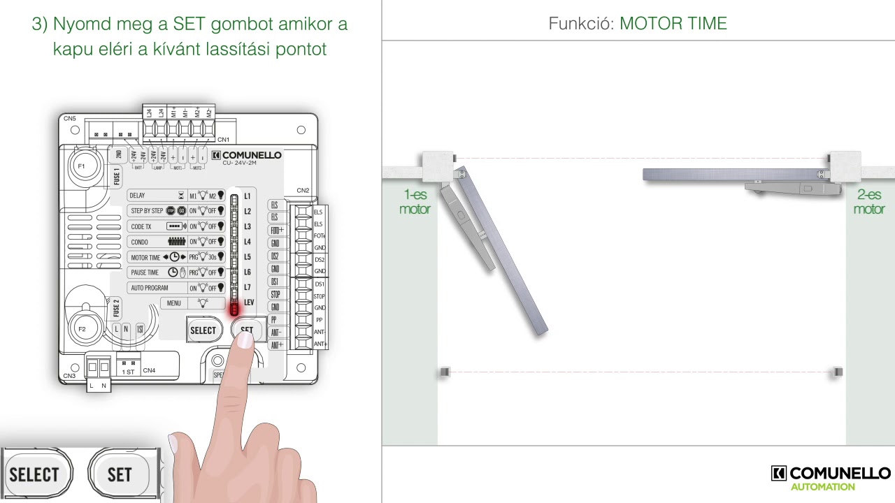 COMUNELLO szárnyaskapu gyorstelepítői útmutató ABACUS - MOTOR TIME