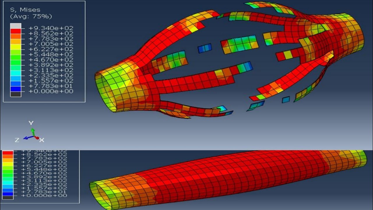 steel pipe explosion using #Abaqus