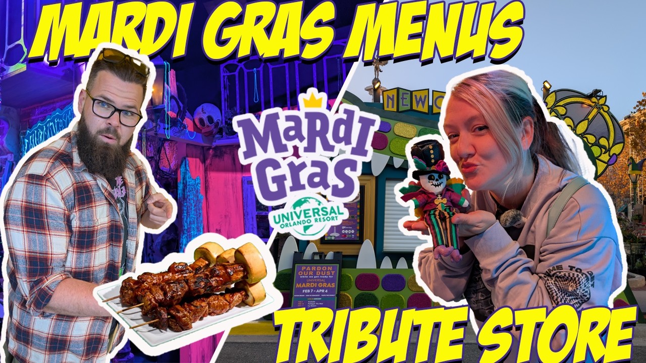 Universal Orlando Mardi Gras 2026 FULL Preview 🎉 | Tribute Store Tour, New Merch & Food Booth Menus
