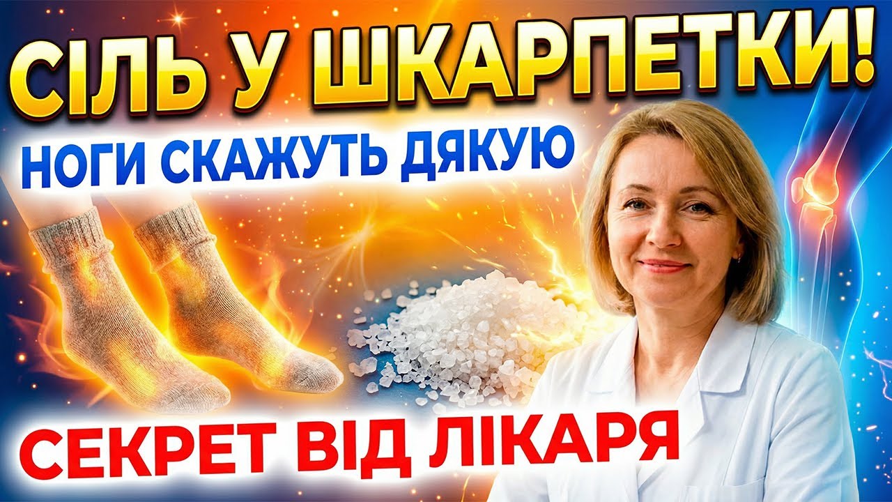 🧦СІЛЬ У ШКАРПЕТКИ? Не смійтеся, доки не спробуєте як зняти біль у суглобах та набряки ніг за одну