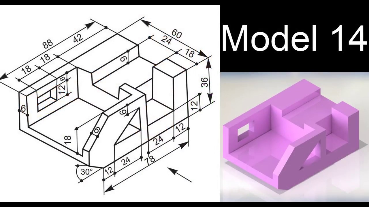 solidworks tutorial (step by step learn how to create parts using solidworks [model 14])