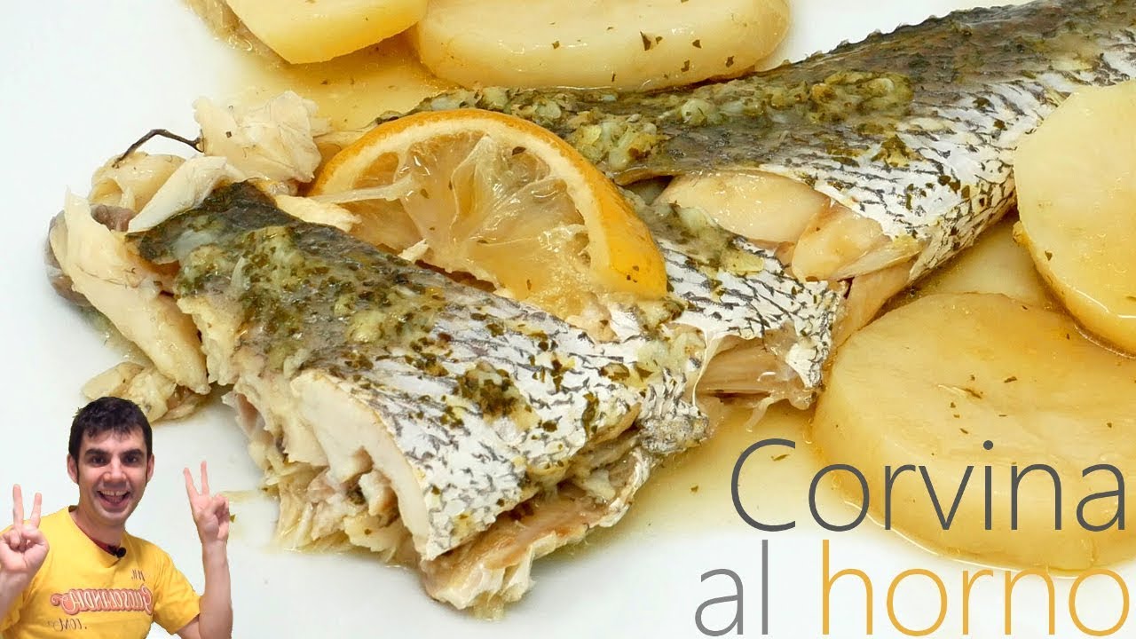 CORVINA al HORNO 🍽👍 (Pescado blanco) Receta fácil | 🍽👍 Truco Patatas