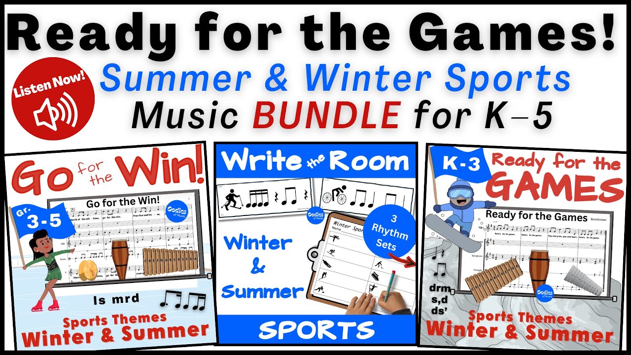 Music for the Games Bundle | Winter & Summer Sports Music Activities (K–5 TPT Preview)