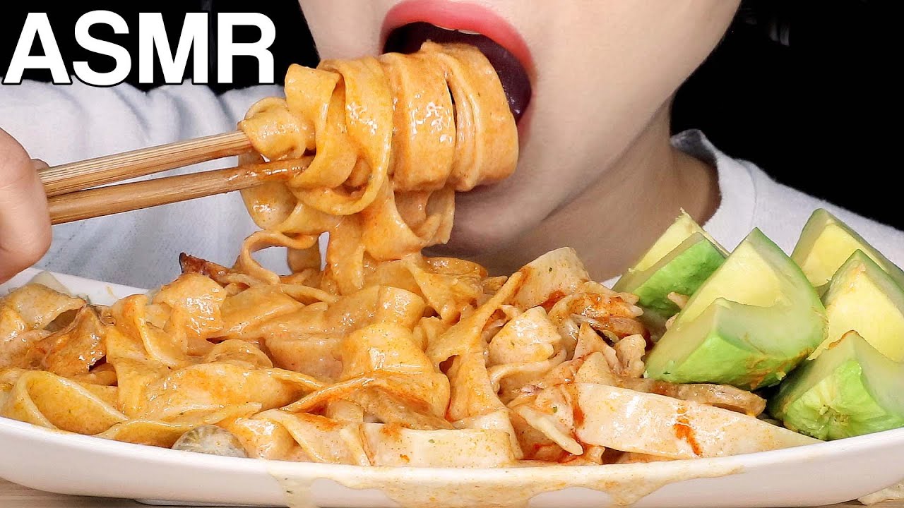 ASMR Fire Sauce Cream Pasta 불닭크림파스타 Eating Sounds Mukbang