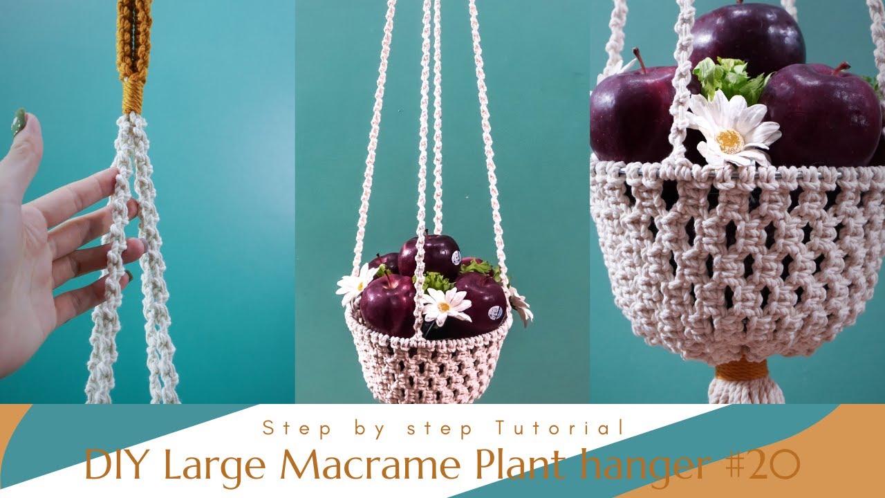 DIY Large Macrame Plant Hanger #20 | Simple and easy macrame holder | Step by step tutorial
