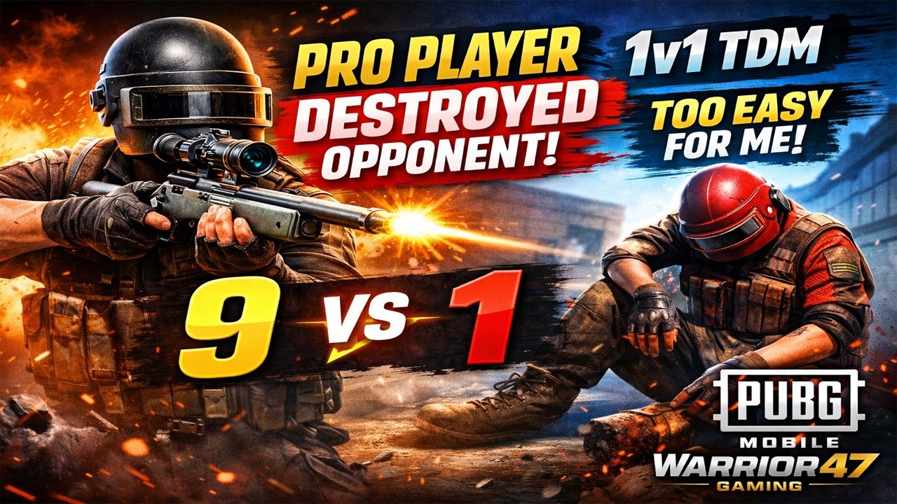 Pro Player Destroyed Opponent  | 1v1 TDM 9-1 | Too Easy for Me | PUBG Mobile | Warrior47 Gaming