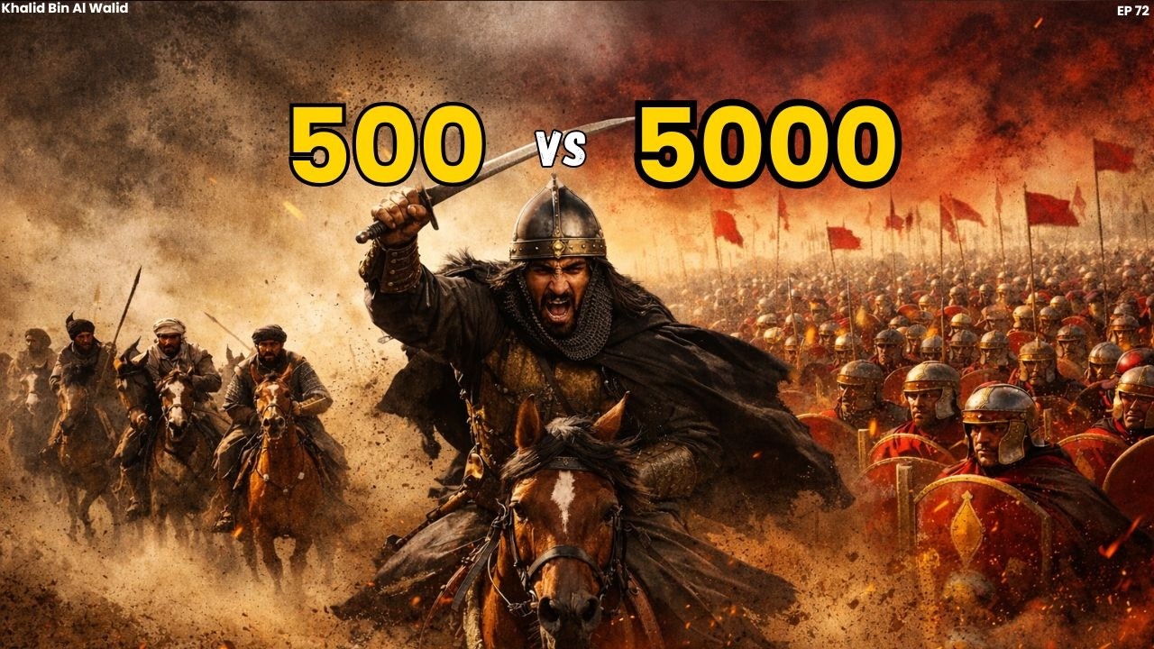 500 muslims surrounded by 5000 romans then khalid ibn al-walid arrived