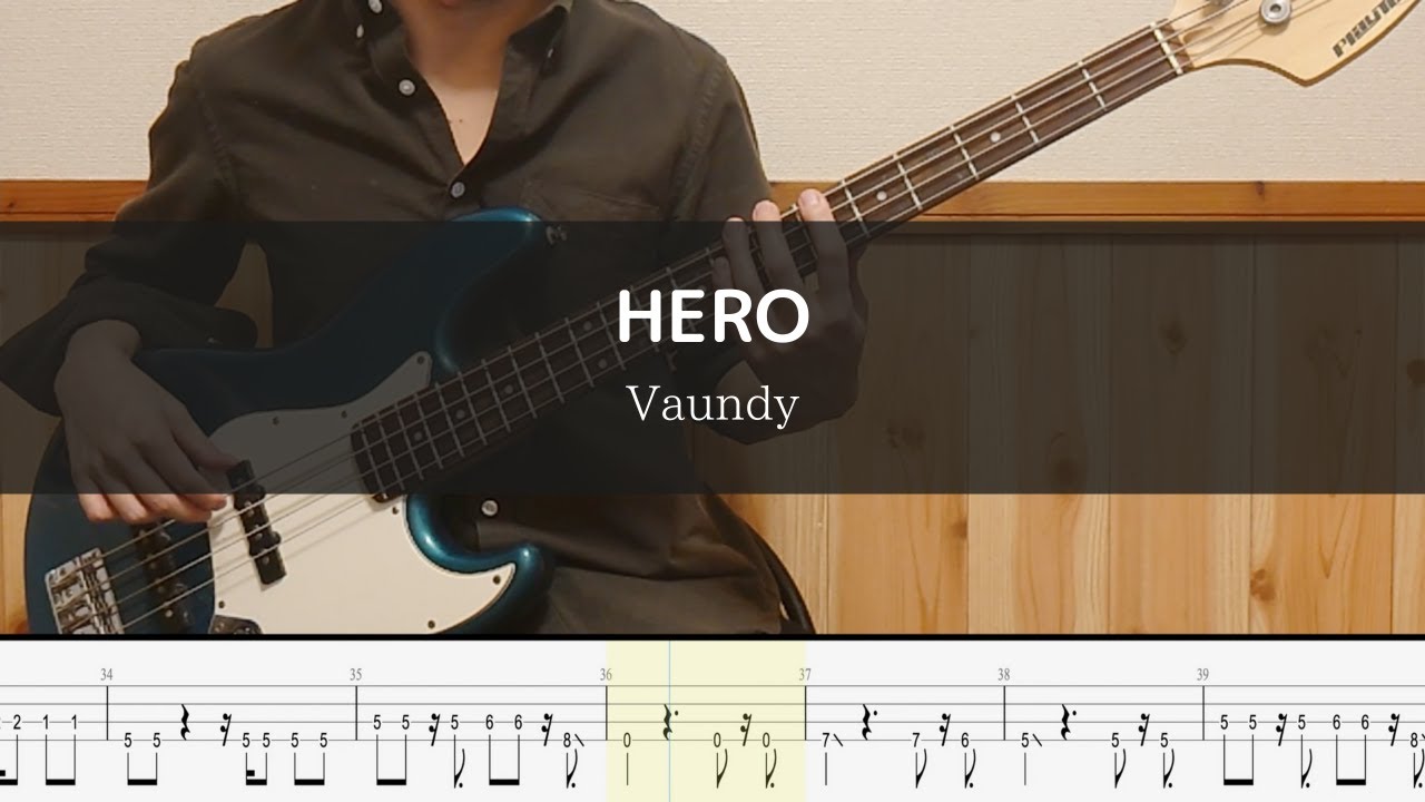 Vaundy - HERO Bass Cover 弾いてみた TAB