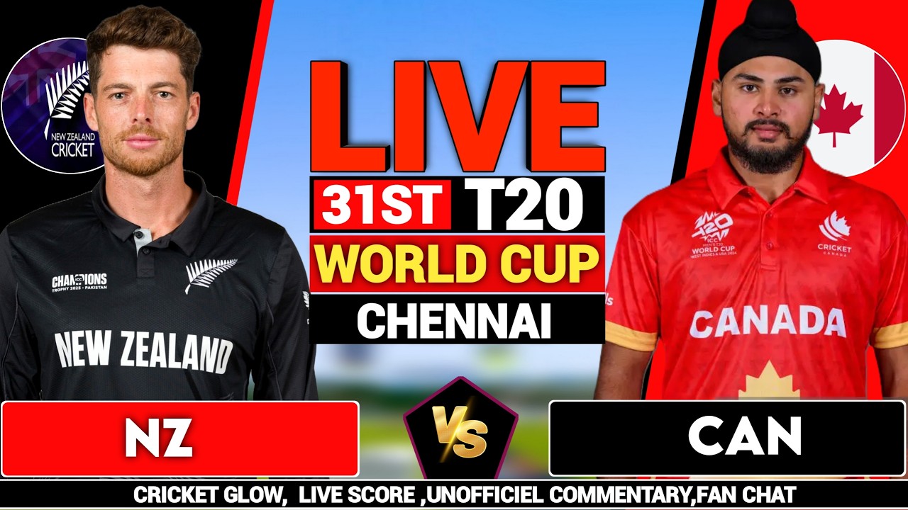 🔴Live: New Zealand vs Canada, T20 World Cup Match 31 | NZ vs CAN | live Score & Analysis