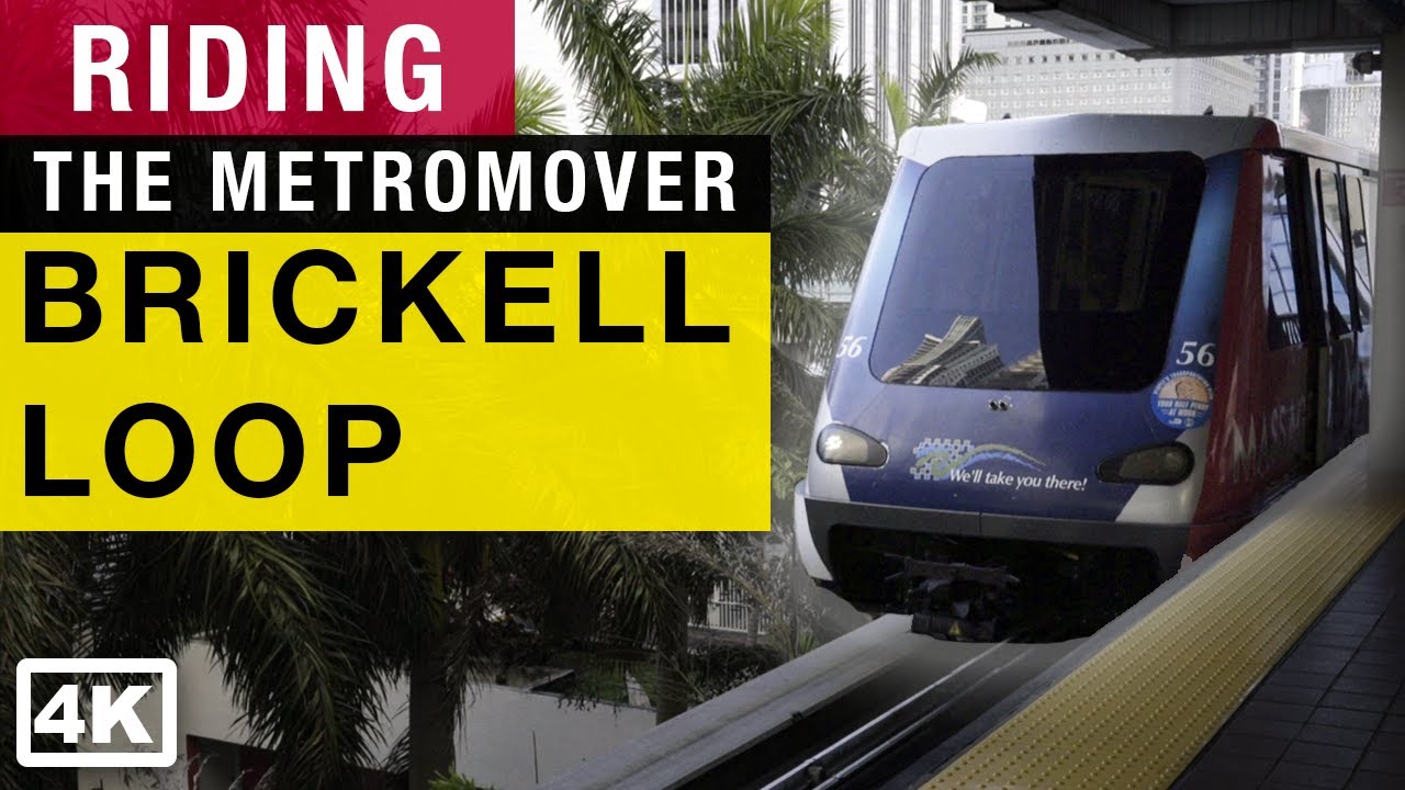 Riding Miami Metromover, Brickell Loop, Front Ride, Full Ride, 4K