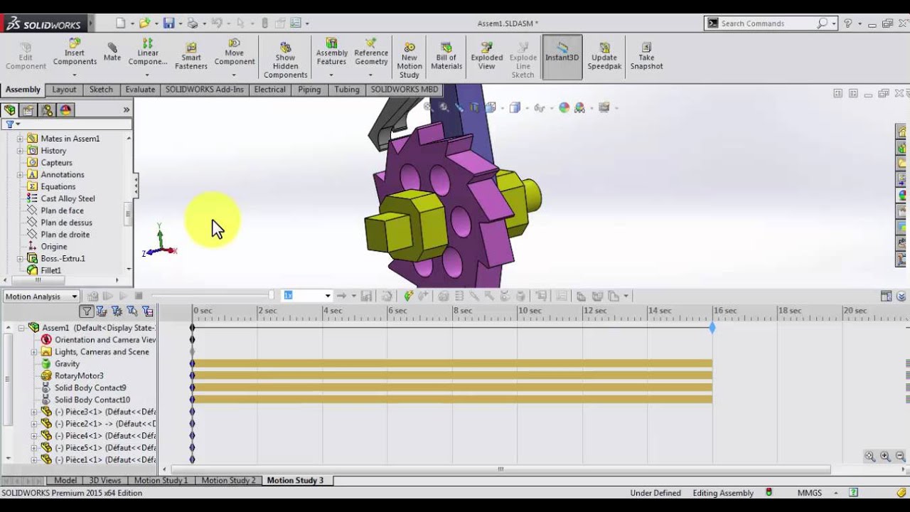 Solidworks Motion analysis Ratchet Mechanism