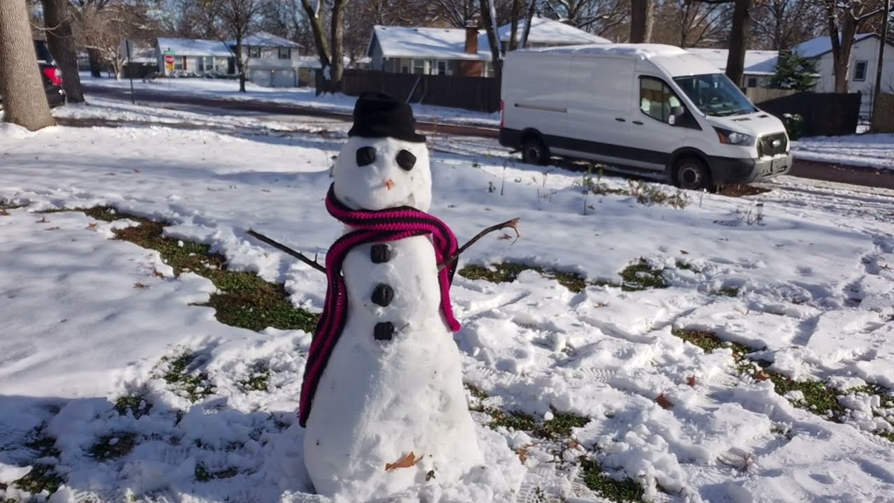 Building a snowman for my 16 month old great nephew.