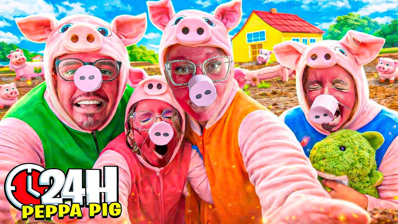 VIRAMOS A FAMÍLIA PEPPA PIG POR 24 HORAS *pulamos na lama