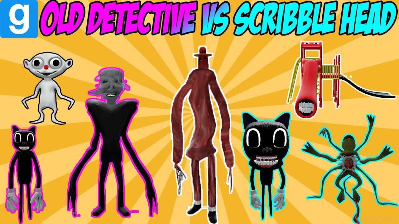 OLD DETECTIVE vs. SCRIBBLE HEAD! - Garry's Mod Sandbox