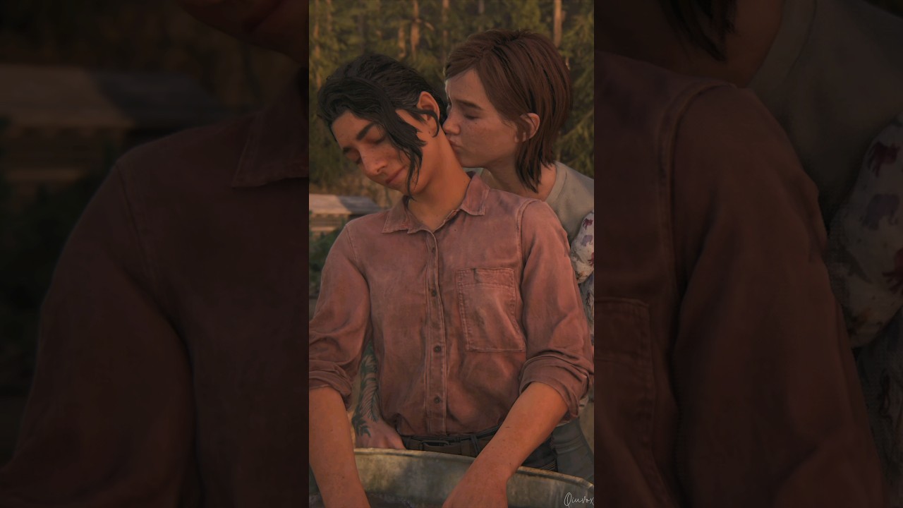 The Most Iconic Moment Of Ellie When She Kiss Dina - The Last Of Us Part 2 Remastered PS5 #shorts