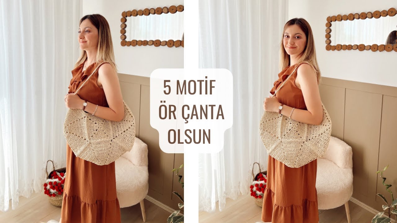 5 MOTİFLİ KOLAY ÇANTA YAPIMI 🙋‍♀️ ÖRGÜ MOTİFLİ ÇANTA YAPIMI