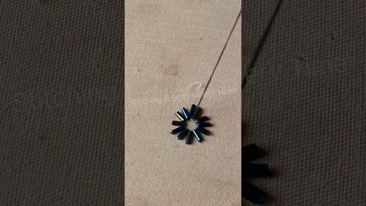 Gorgious flower hand embroidery design l beads embroidery design 🌼 #trending #embroidery #video