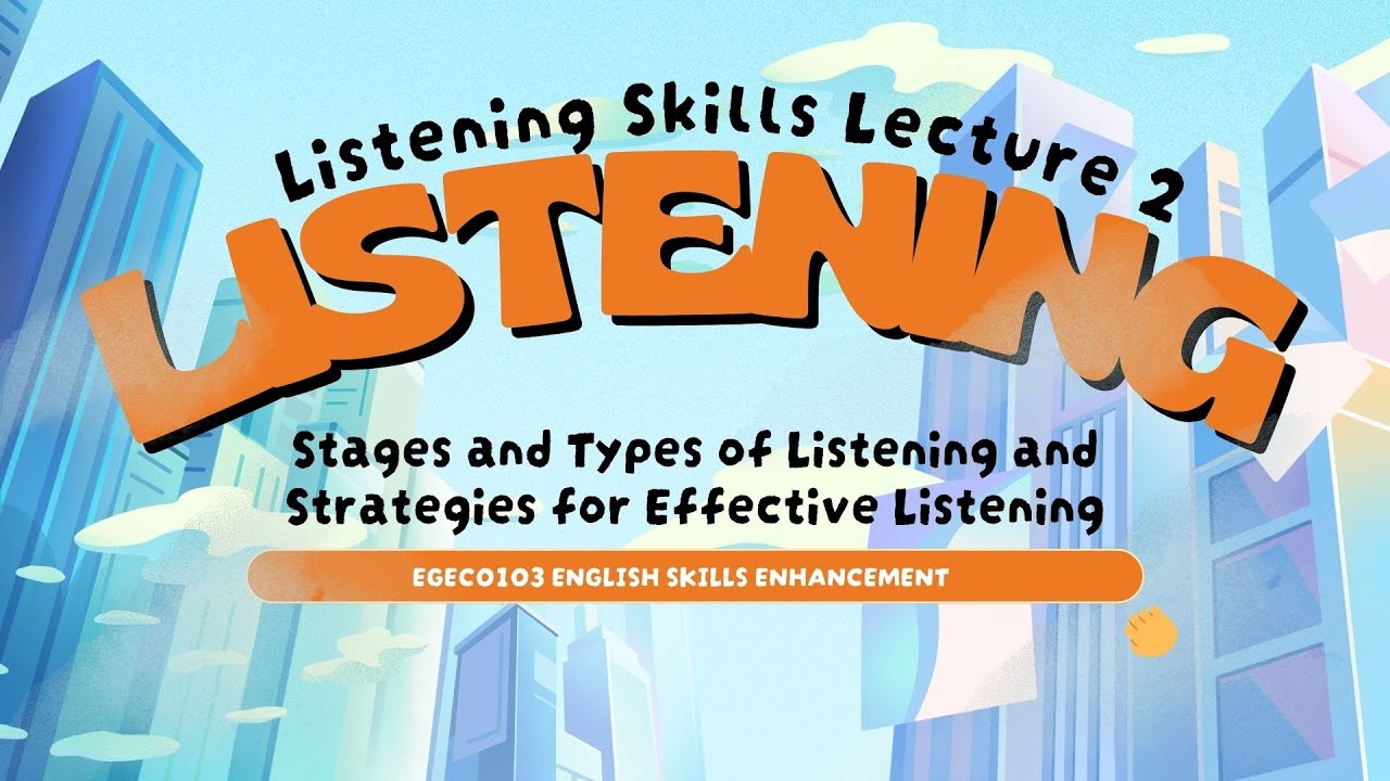 Listening Lecture 2   Stages and Types of Listenings and Strategies for Effective Listening