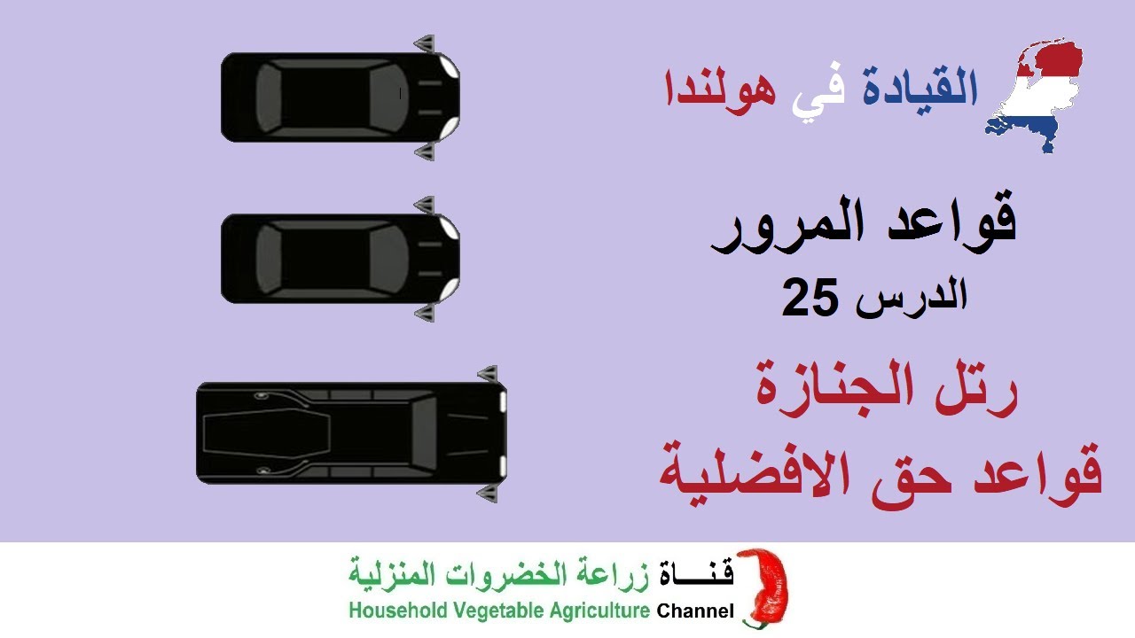 شرح قواعد المرور في هولندا | الدرس 25 رتل الجنازة وقواعد حق الافضلية | افضلية رتل الجنازة