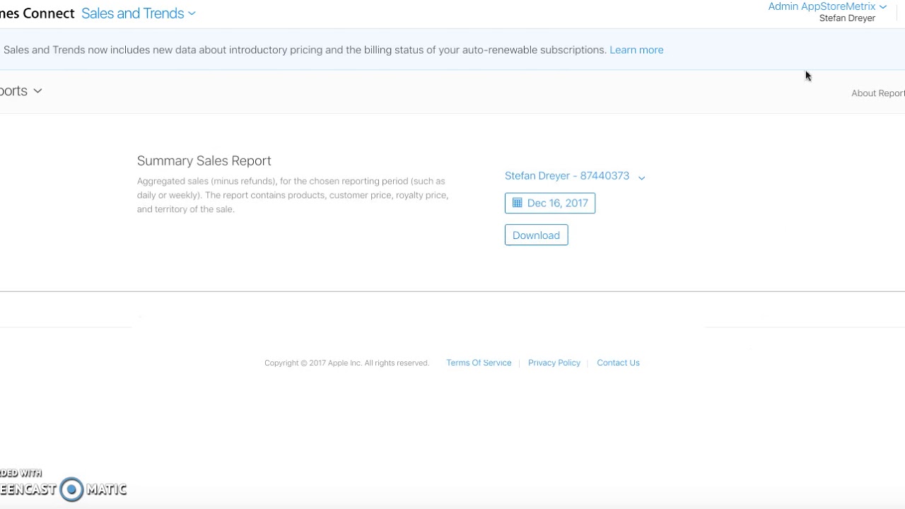 AppStoreMetrix Tutorial #3: How to find the iTunes Connect Access Token