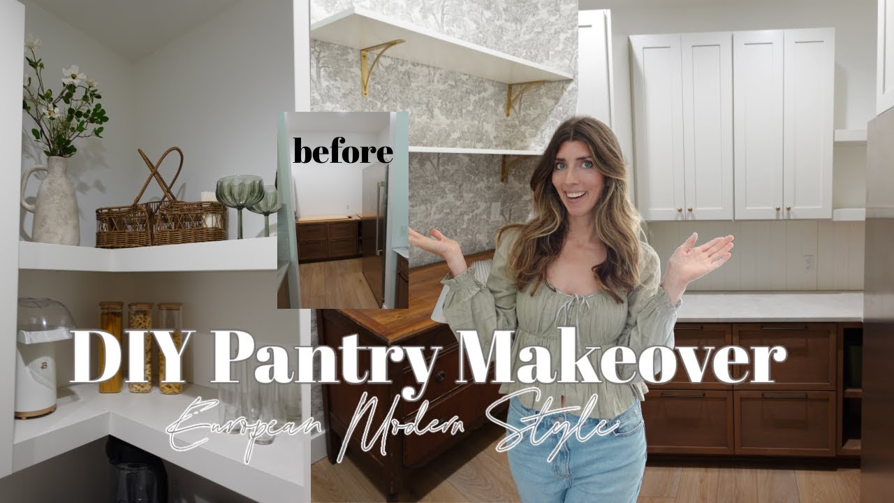 WOW Pantry Makeover Transformation / DIY Cabinet & Shelves / European Modern Style Makeover