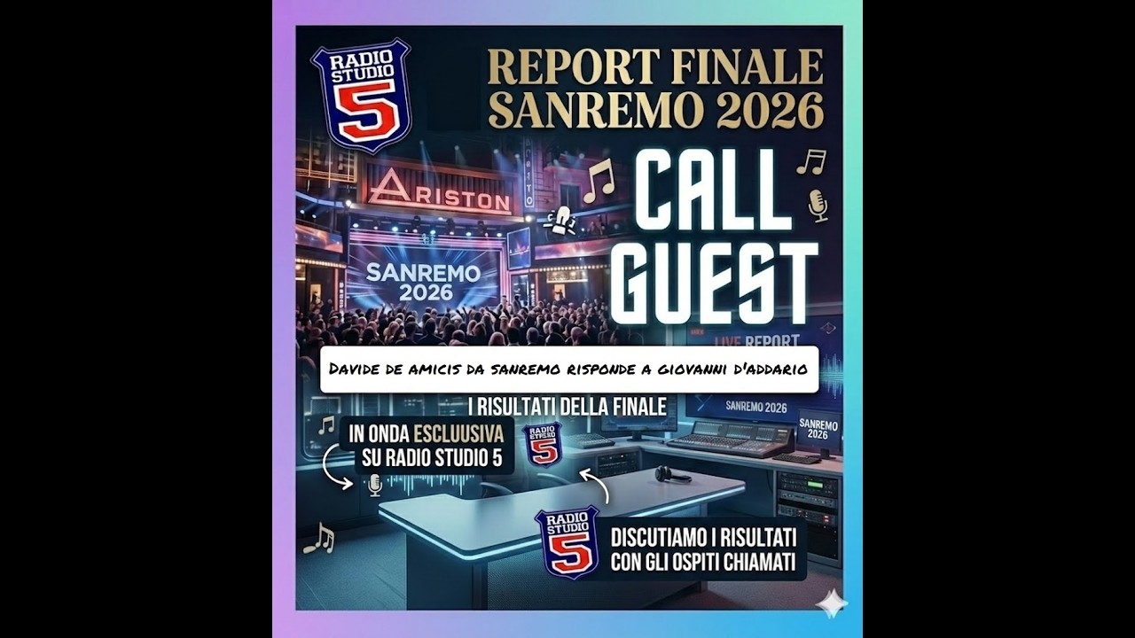 Su Studio 5 report finale Sanremo 2026
