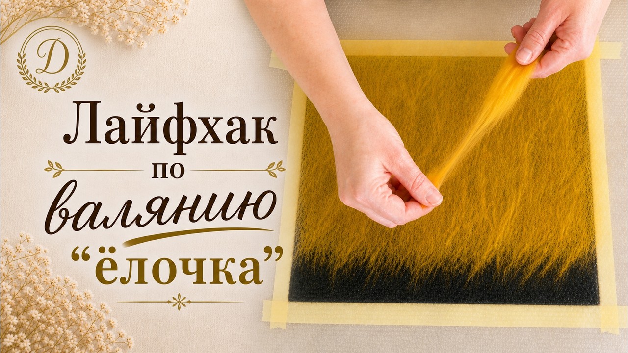 Как разложить шерсть ёлочкой 