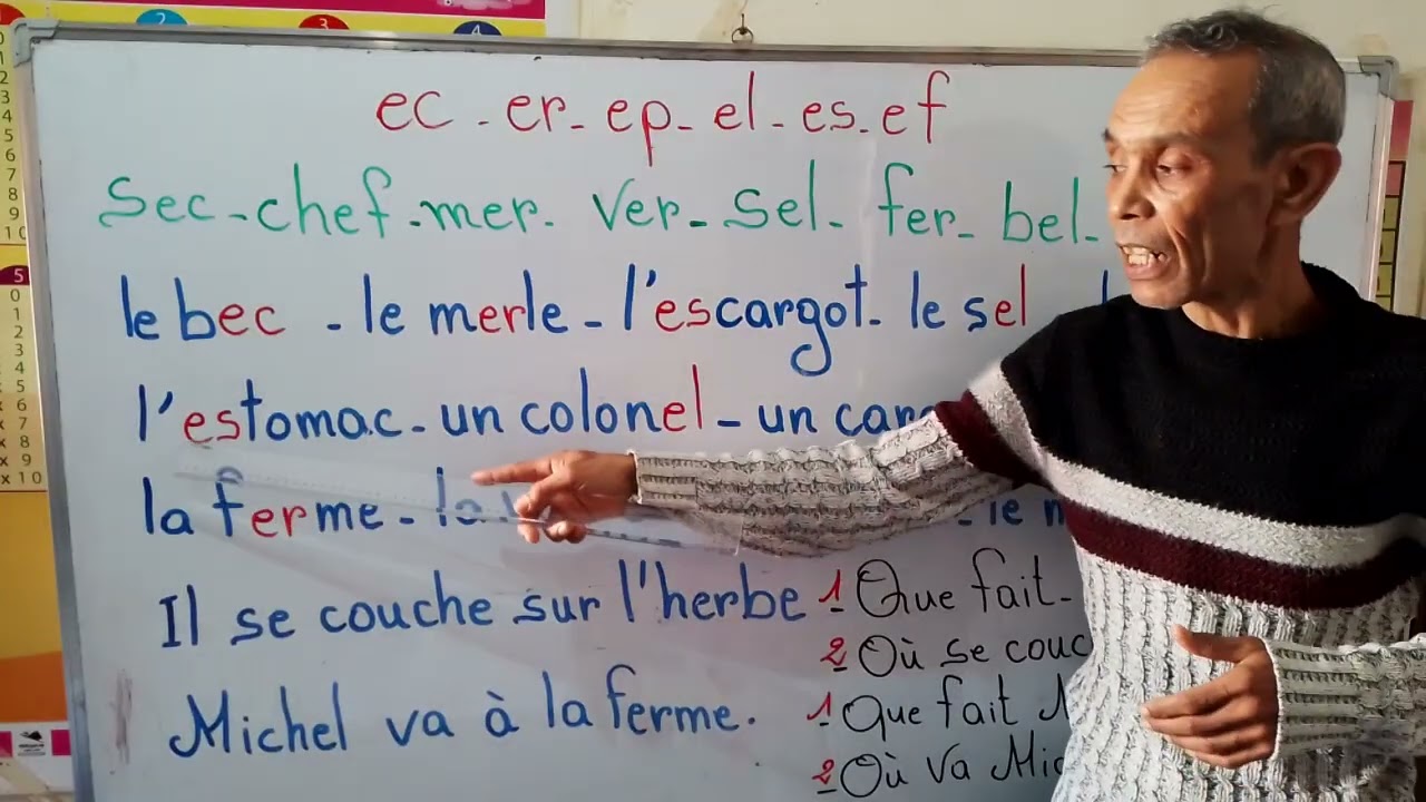 تعلم القراءة باللغة الفرنسية من التهجي الى الطلاقة وفهم المقروء:(مقاطع يخطىء في قراءتها حتى الكبار)