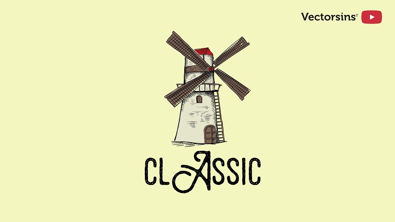 How to create vintage or classic logo in illustrator [] Vector drawing [] [] Illustrator tutorial []