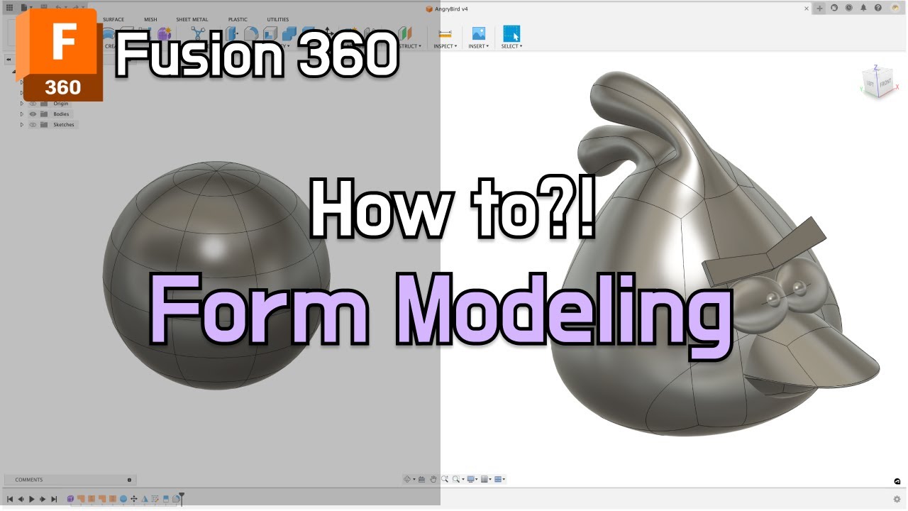 Angry Bird 🐔 Form 3D Modeling with Fusion 360 | How to design tip