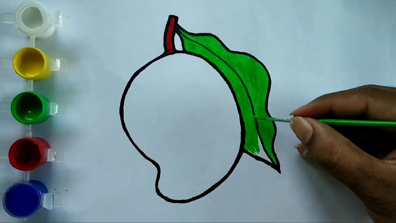 Glitter Mango Coloring and drawing for kids - Cara Meghanad dan Mewar nai pelangi