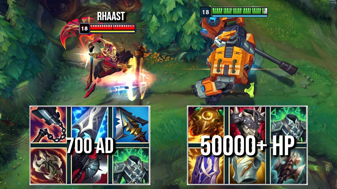 50000+ HP SION vs 700 AD RHAAST FULL BUILD FIGHTS & Best Pentakills!