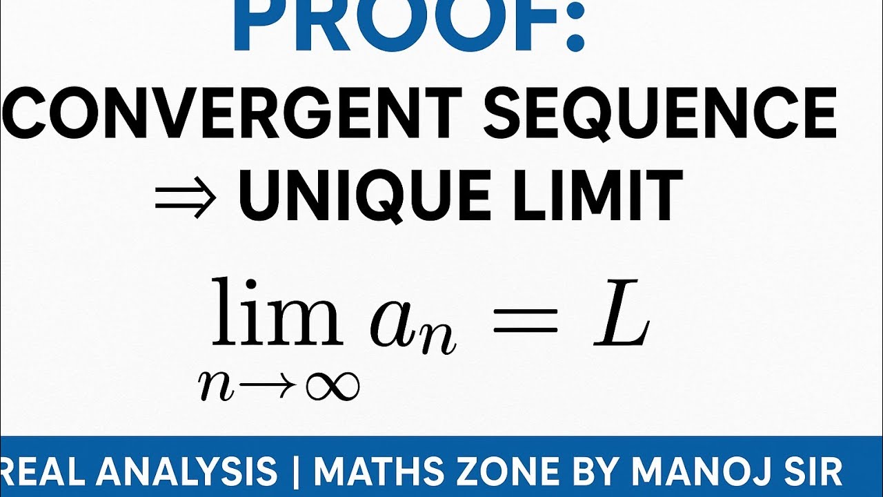 Proof that Every Convergent Sequence has  Unique Limit |Real Analysis #mathszone #bscmaths #sequence