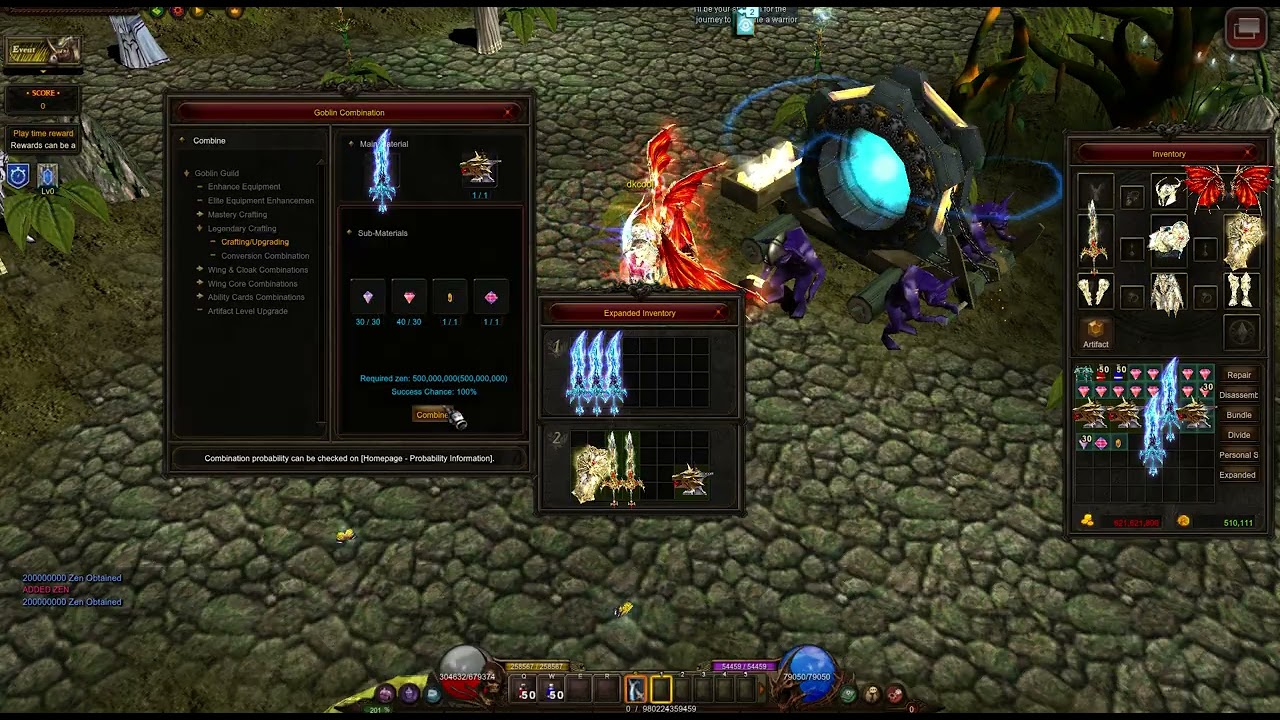 Craft Crusaders Temple Guard Sword from Lightning Sword in Mu Online S20