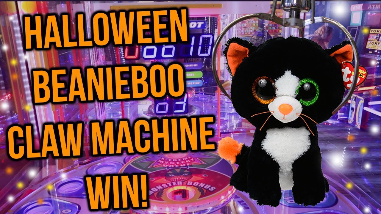 HALLOWEEN BEANIE BOO CLAW MACHINE WIN! - Sea World Arcade