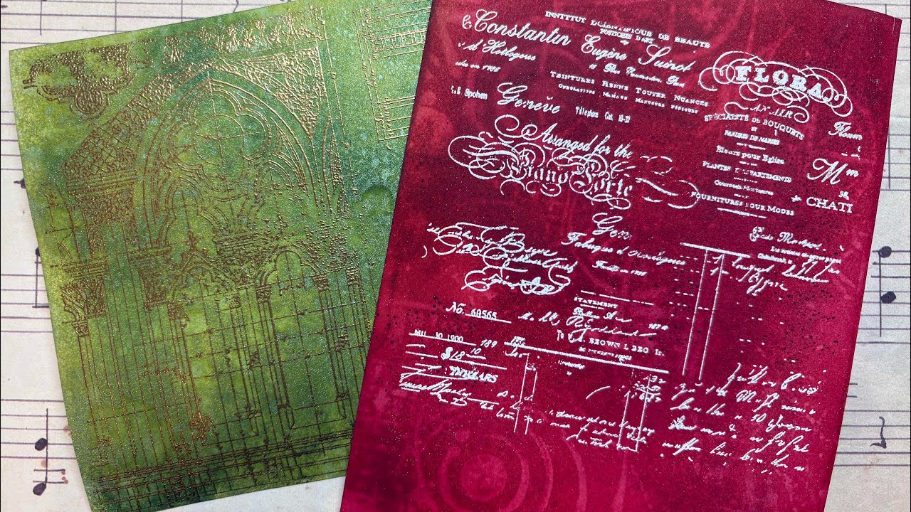 Basic backgrounds: distress spray and embossing powder