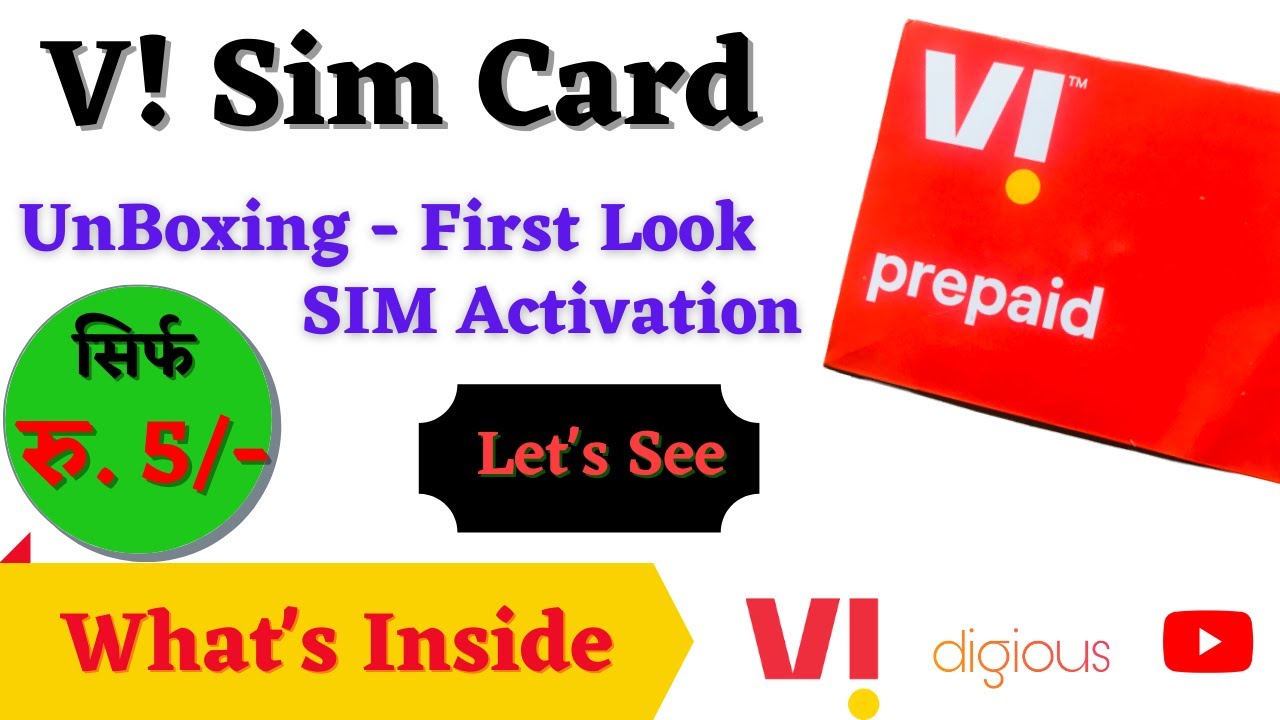 VI Sim Card First Look  || VI New Sim Card UNBOXING || VI Sim Card Prepaid || VI New Sim ACTIVATION