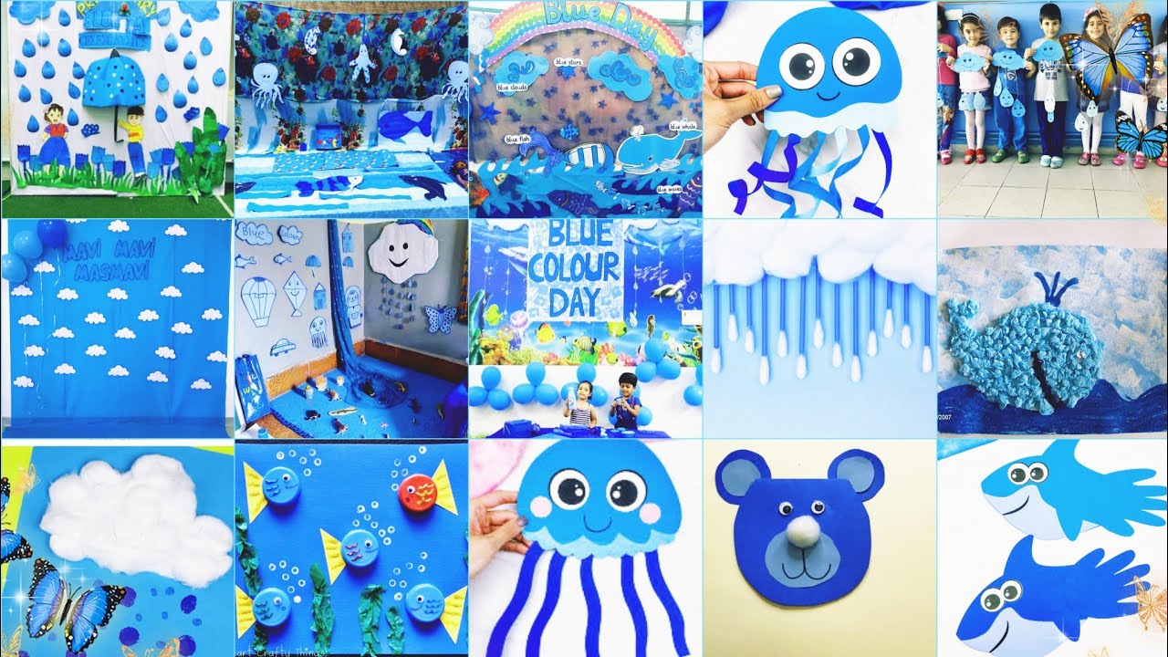 Blue day activity ideas for kids school|Blue day decoration ideas |Blue day celebration at school