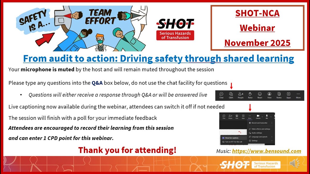 SHOT-NCA Webinar - From audit to action: Driving safety through shared learning