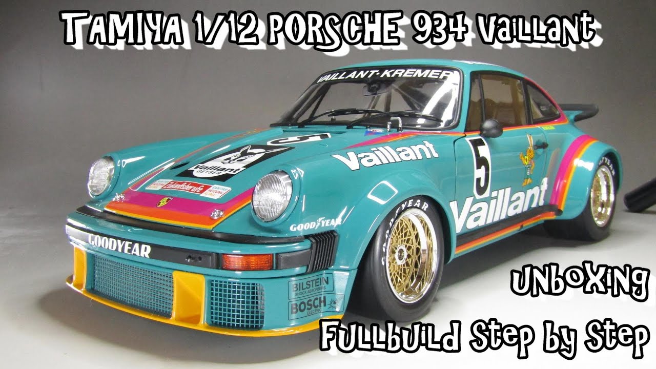 Scale Car Plastic Model TAMIYA 1/12 PORSCHE 934 Vaillant Unboxing Fullbuild Step By Step