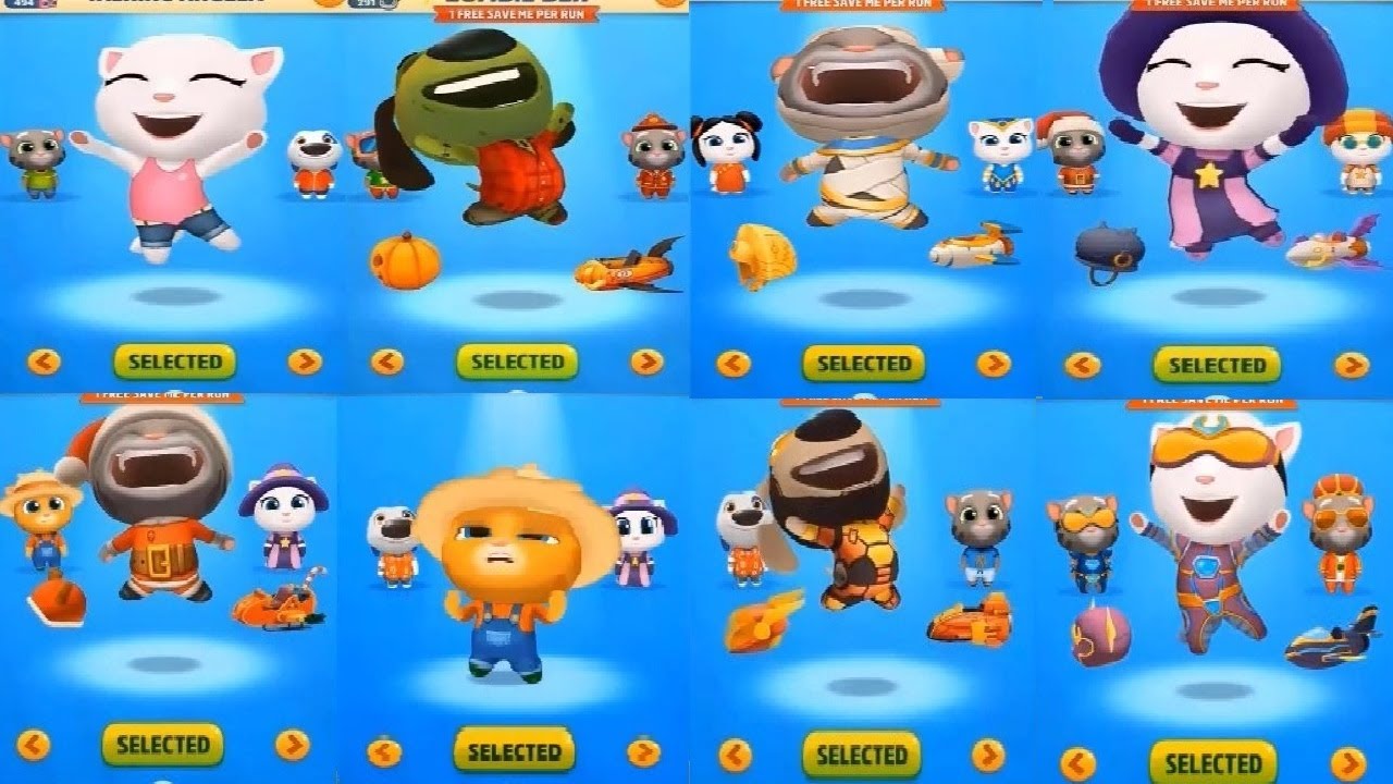 Talking Tom Gold Run 2X Speed SANTA TOM VS FARMER GINGER IRON   Cyber Angela MUMMY WITCH ZOMBIE BEN