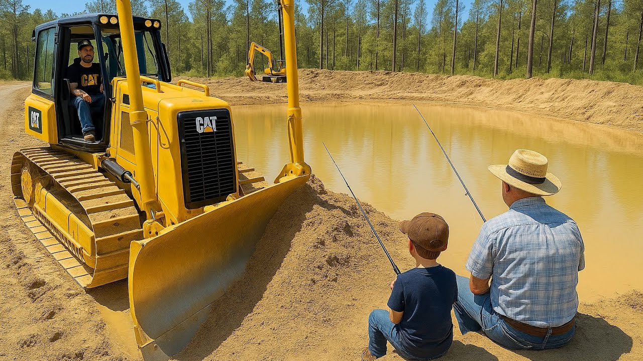 Turning a BORROW PIT Into a COOL POND! Full Build Reveal