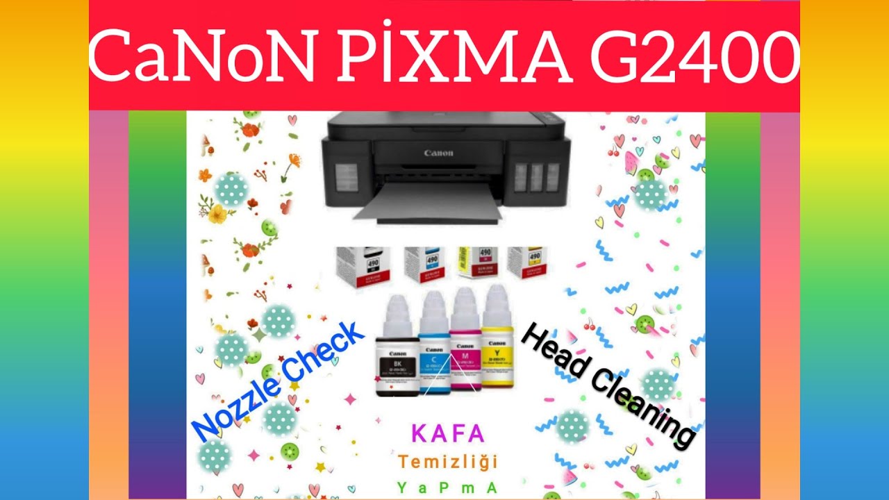 Canon Pixma G1400-G2400(print head)yazıcı Kafa temizliği nasıl yapılır? Head Cleaning,Deep Cleaning