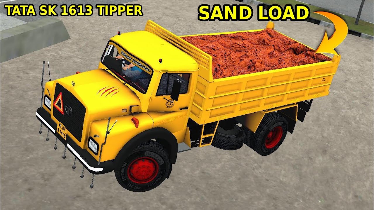 Sand Transport Duty with TATA SK 1613 Yellow Tipper Lorry | BUSSID