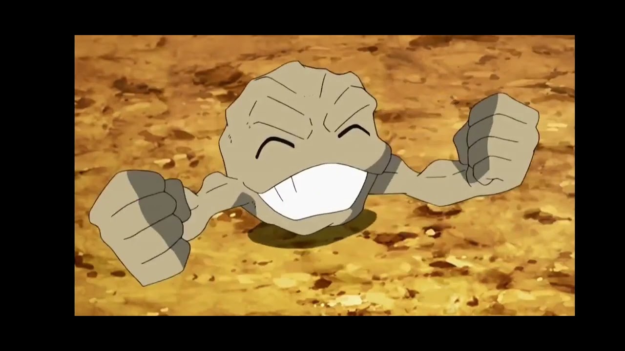 Brock's geodude's gyro ball blasted the snow away