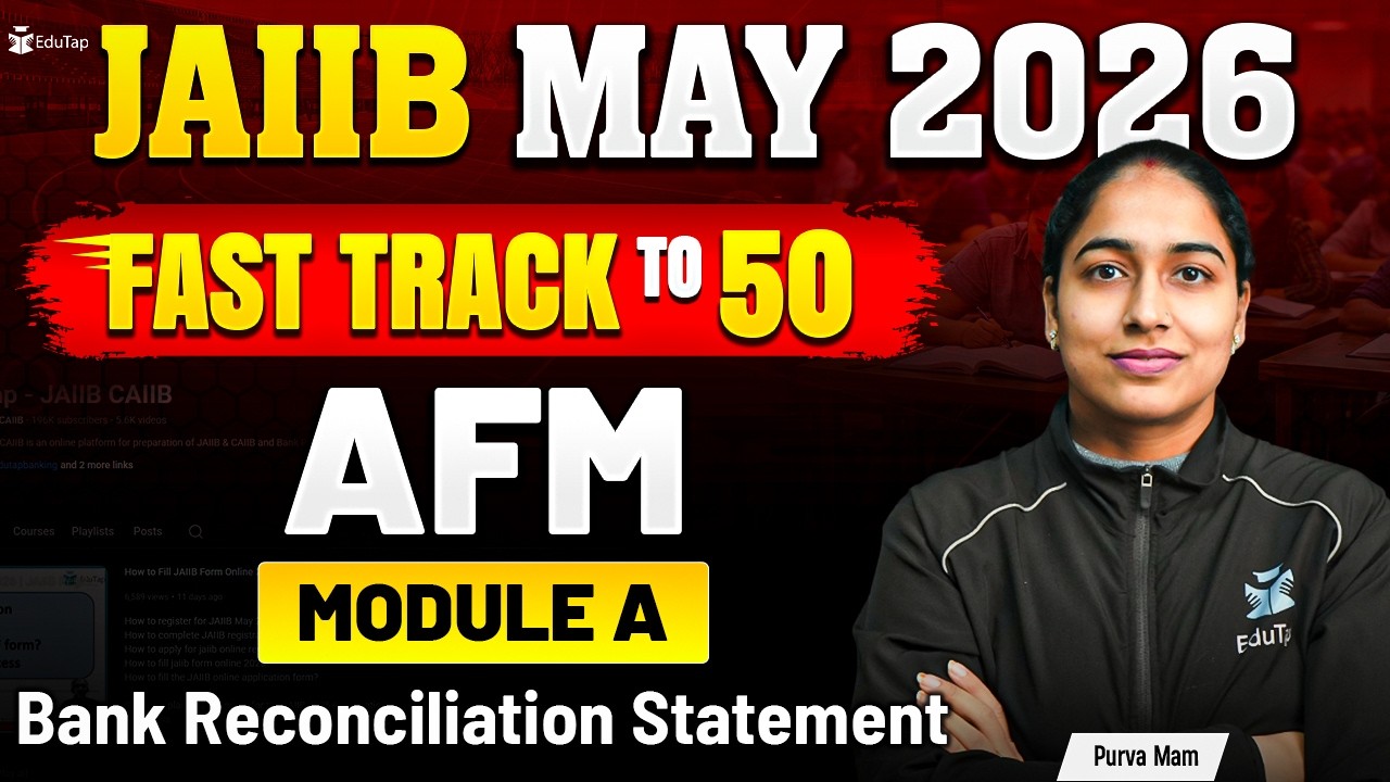 JAIIB AFM Free Online Classes 2026 | Bank Reconciliation Statement MCQ Practice | JAIIB May 2026