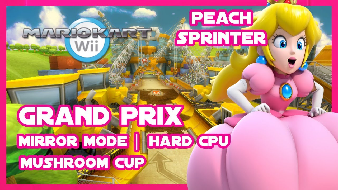 Mario Kart Wii Mushroom Cup Mirror Mode (Peach Gameplay)