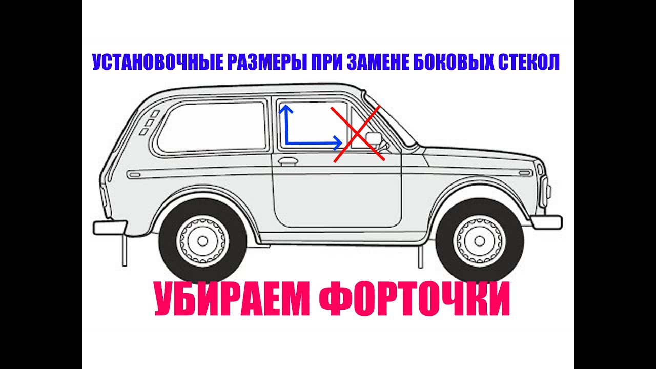 УБИРАЕМ ФОРТОЧКИ НА НИВЕ!  УСТАНОВОЧНЫЕ РАЗМЕРЫ!