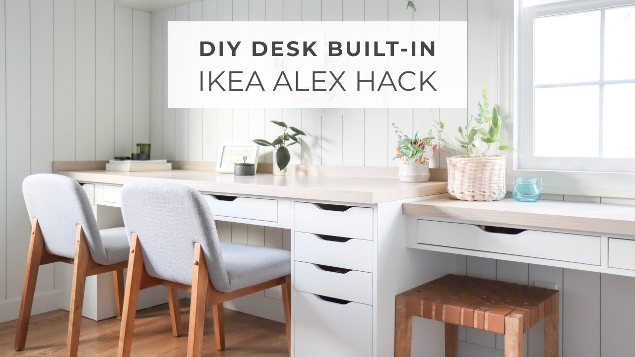 IKEA Alex Desk Hack | Встроенный стол своими руками с ящиками Alex и полками Ekby Alex