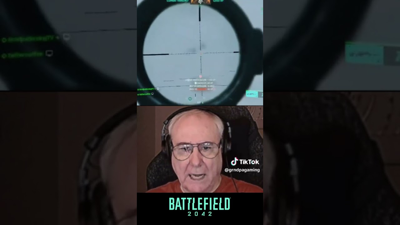 Grandpa Gaming shot in mid air #bf2042 #gaming #sniper #headshot #longrangeshooting